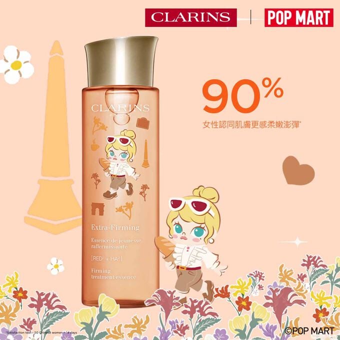 Pop Mart限量版緊緻化妝水證實能讓膚質細緻度提升90%，賦活青春光采。