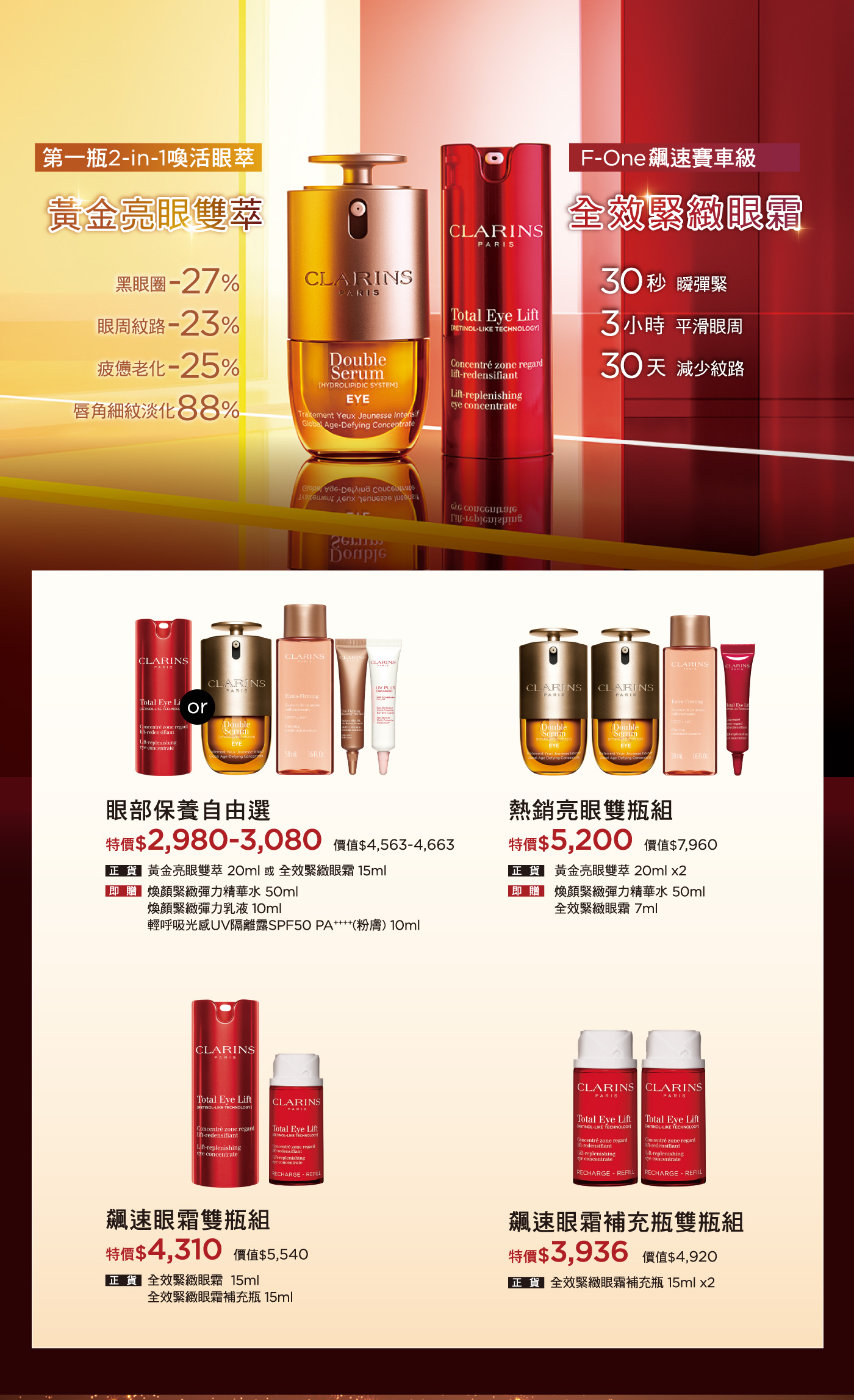 黃金亮眼雙萃&全效緊緻眼霜